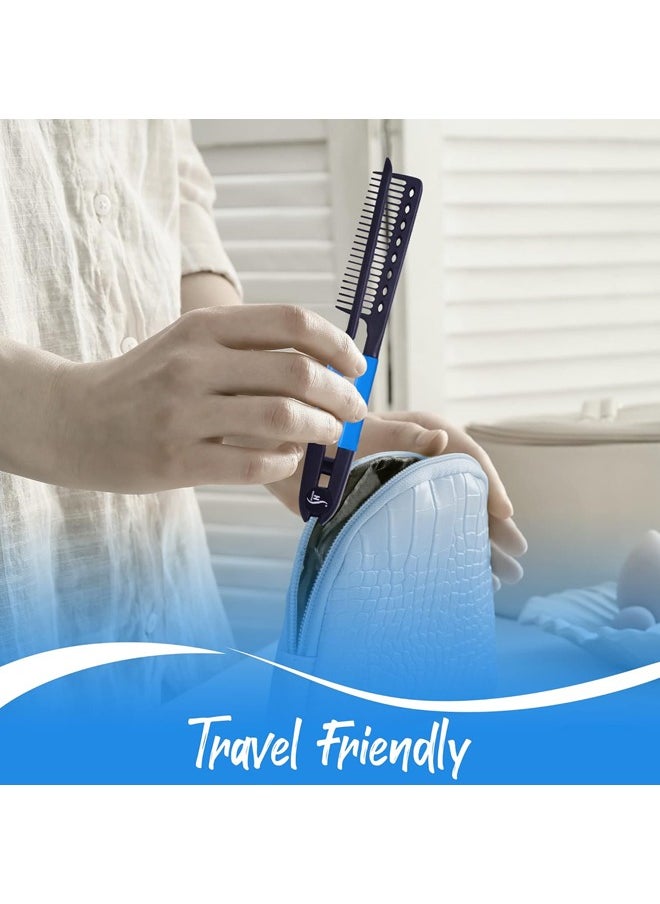 Generic Flat Iron Straightening Comb,Folding Flat Comb Salon Hair Brush Comb Hairdressing Styling Hair Straightener,Hair Styling Comb Styling Comb V-Shaped Straightening Comb For Knotty Hair  - Image 5