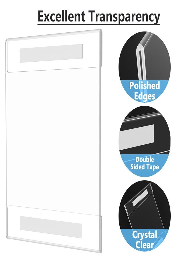 MaxGear Acrylic Sign Holder 8.5 x 11 Wall Mount Clear Plastic Sign Holders with Double Sided Tape, Paper Poster Door Document Flyer Acrylic Wall Frame for Office, Home, Store, Restaurant, 2 Pack - Image 3