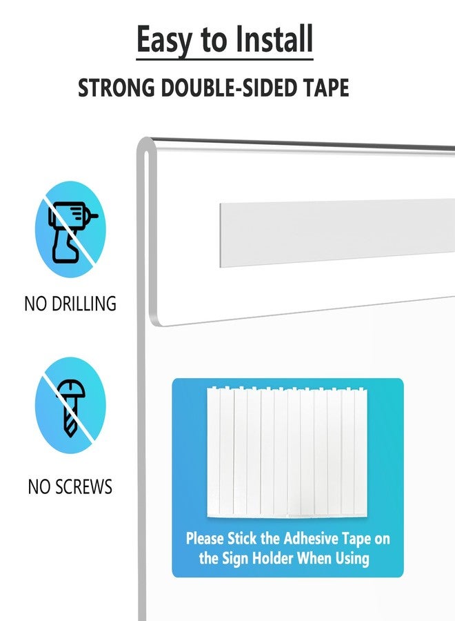 MaxGear Acrylic Sign Holder 8.5 x 11 Wall Mount Clear Plastic Sign Holders with Double Sided Tape, Paper Poster Door Document Flyer Acrylic Wall Frame for Office, Home, Store, Restaurant, 2 Pack - Image 2