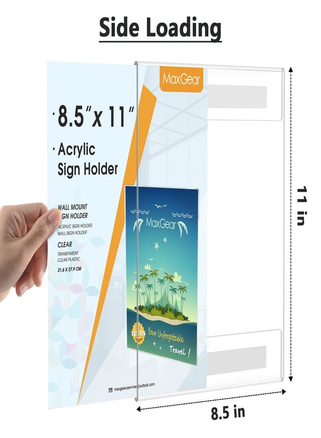 MaxGear Acrylic Sign Holder 8.5 x 11 Wall Mount Clear Plastic Sign Holders with Double Sided Tape, Paper Poster Door Document Flyer Acrylic Wall Frame for Office, Home, Store, Restaurant, 2 Pack - Image 5