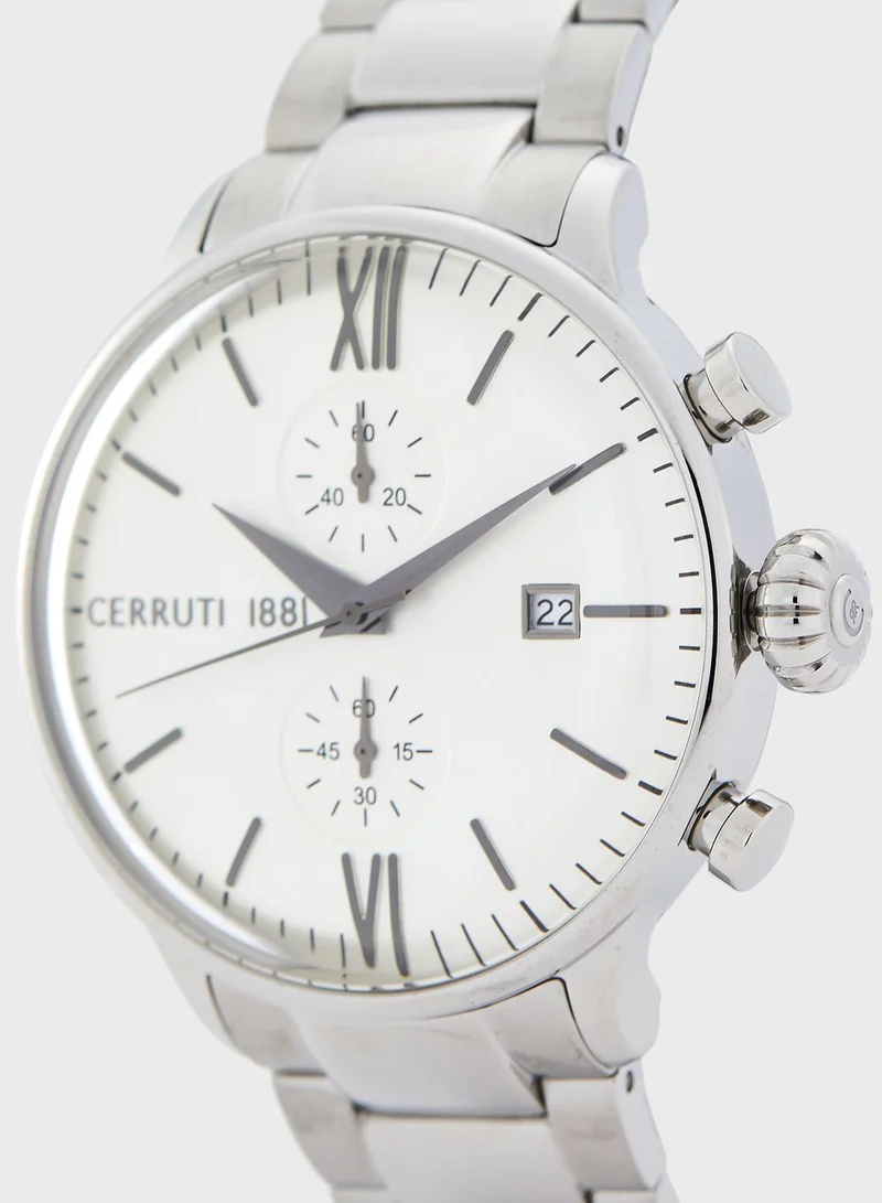 CERRUTI 1881 Steel Strap Analog Watch+Pen Set