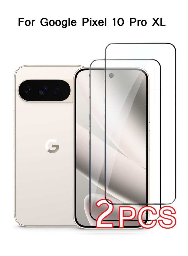 2 Pack for Google Pixel 10 Pro XL Screen Protector[New Version] Support Fingerprint Unlock, HD 9H Tempered Glass Screen for Pixel 10 Pro XL, Anti-Scratch, Bubble Free - Image 1