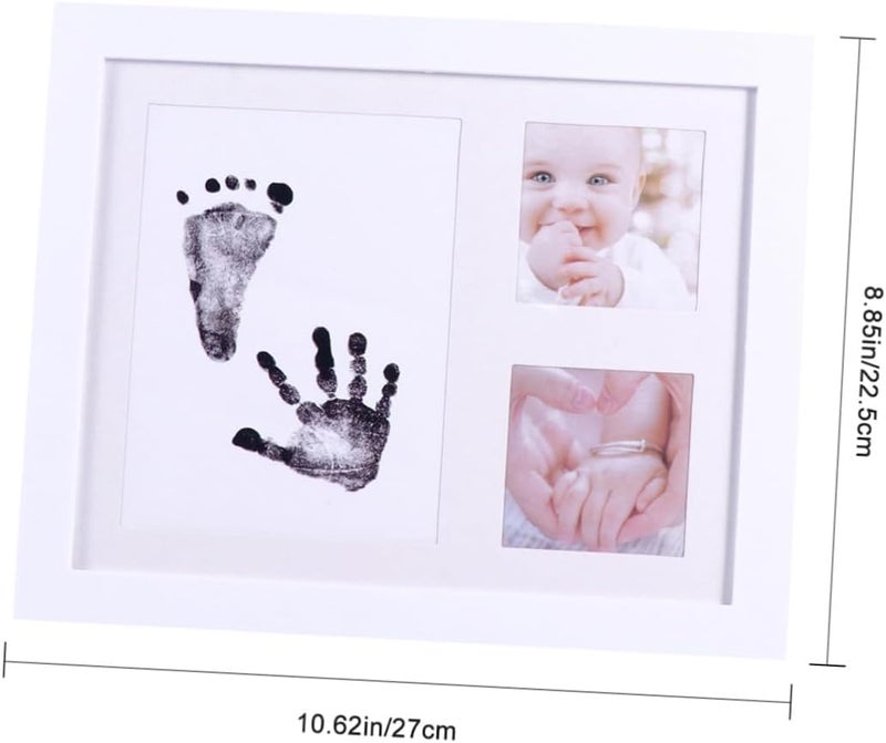 Handprint Photo Frame and Record Picture Frame for Infant, White Pp Plastic Keepsake with Footprint, Nursery Décor for Newborn Memory Preservation - Image 5
