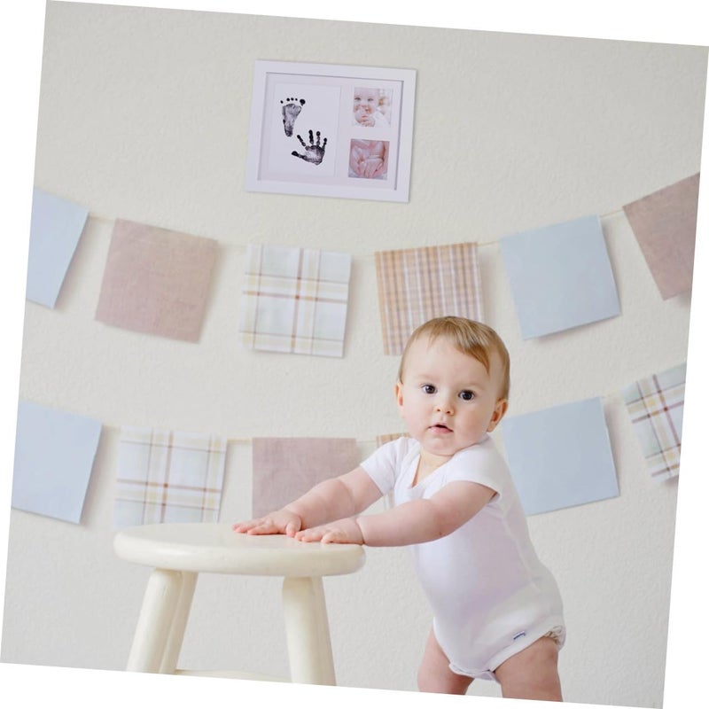 Handprint Photo Frame and Record Picture Frame for Infant, White Pp Plastic Keepsake with Footprint, Nursery Décor for Newborn Memory Preservation - Image 4