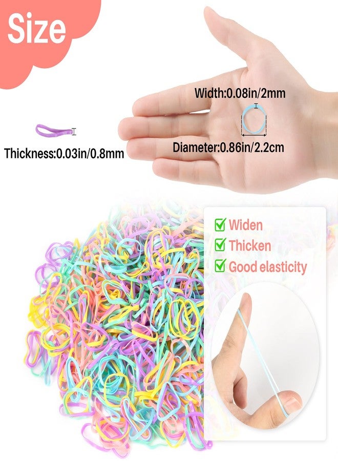 RAQEHO Colored Rubber Bands for Hair - 2000 Small Rainbow Elastic Hair Ties No Damage Bulk Widened Thickened Rubberband for Women Girl Thick Hair Braiding Ponytails Holders Braider Styling Accessories - Image 2