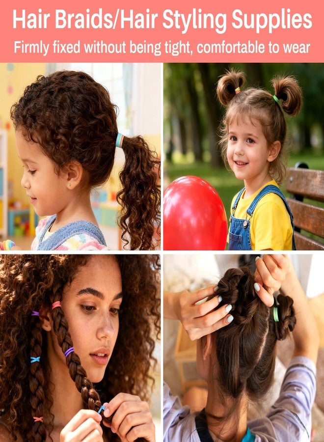 RAQEHO Colored Rubber Bands for Hair - 2000 Small Rainbow Elastic Hair Ties No Damage Bulk Widened Thickened Rubberband for Women Girl Thick Hair Braiding Ponytails Holders Braider Styling Accessories - Image 5