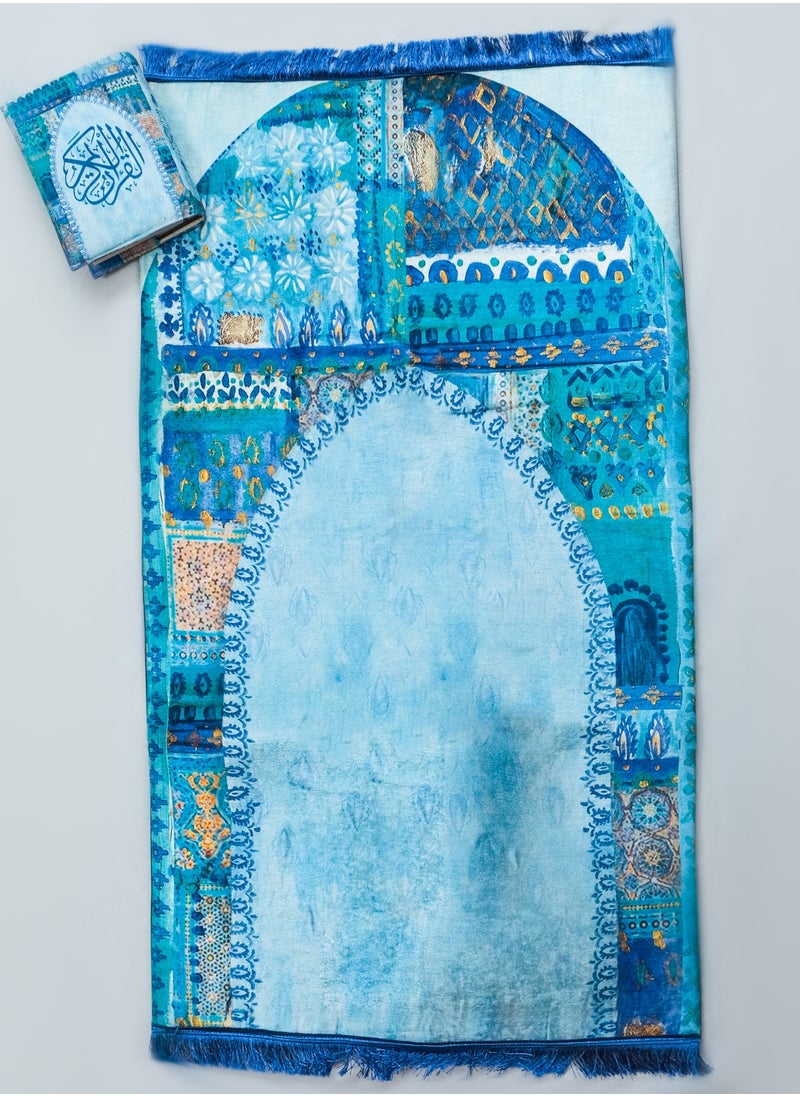 Handmade - Bayt Al-Karam Padded Prayer Mat and Quran Cover Set - Image 1