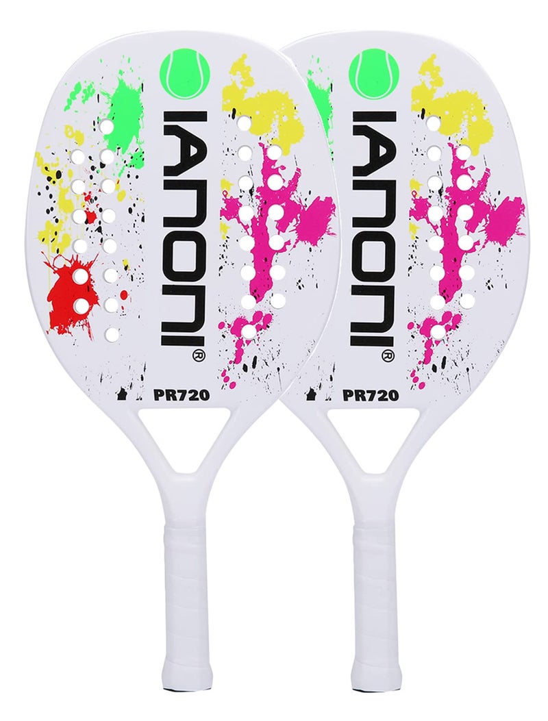 ianoni Beach Tennis RacketCarbon Fiber Grit Face with EVA Memory Foam Core Beach Tennis Racket2 Racket PR720