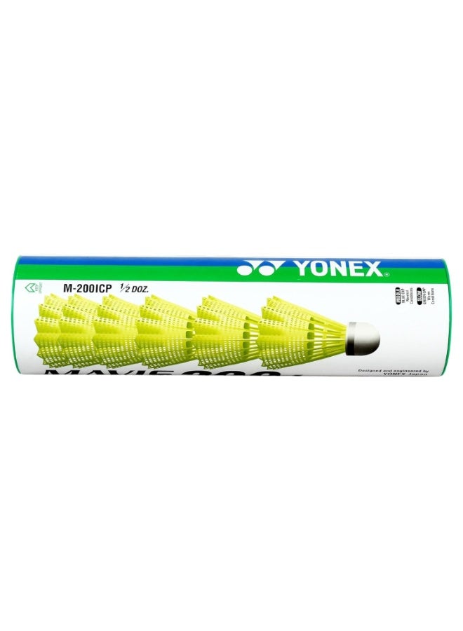 Yonex Mavis 200i Nylon Shuttle Cock, Pack of 6 (Yellow) - Image 2