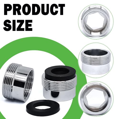 ZLYY Faucet Adapter Aerator For Water Purifier,18mm Female x 1mm To 22mm Male Connector,Faucet Adapter Brass Fitting,Tap Connector Aerator For Bathroom Kitchen(Silver,2pcs) - Image 5