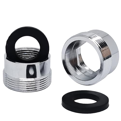 ZLYY Faucet Adapter Aerator For Water Purifier,18mm Female x 1mm To 22mm Male Connector,Faucet Adapter Brass Fitting,Tap Connector Aerator For Bathroom Kitchen(Silver,2pcs) - Image 1