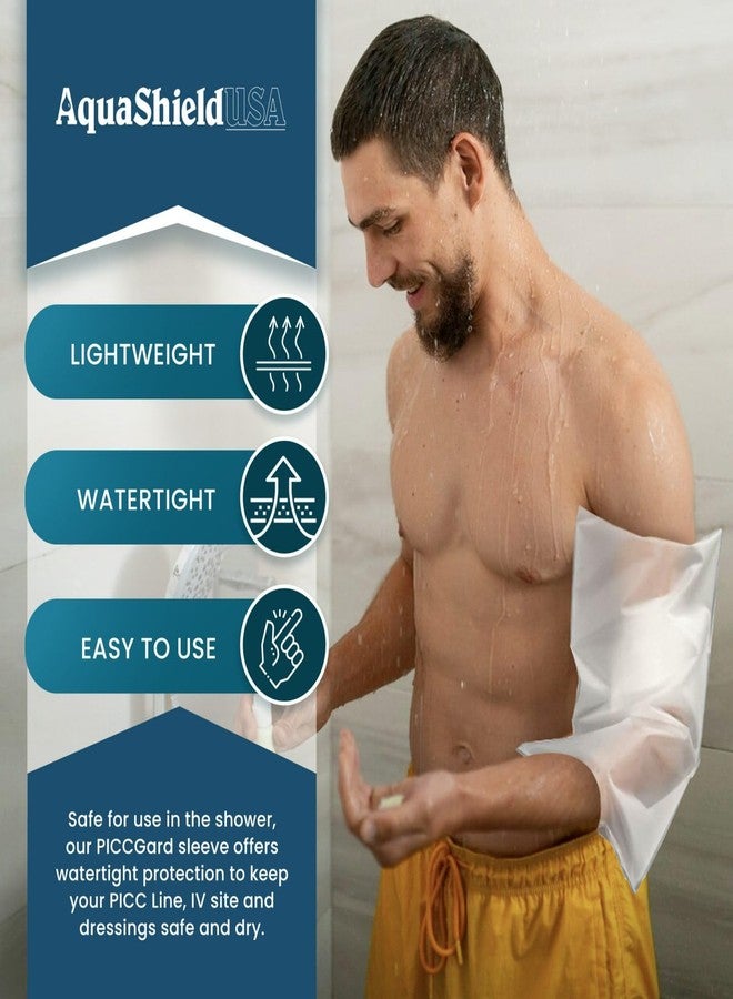 AquaShield Aqua Shield's PICCGard: waterproof, reusable IV/PICC line sleeve for shower use. Durable polyurethane, flexible fit, skin-friendly. Ideal for medical professionals & home users - Small: 9"-12" Size - Image 4
