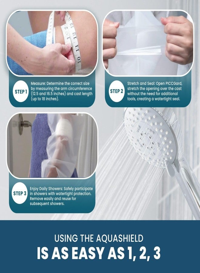 AquaShield Aqua Shield's PICCGard: waterproof, reusable IV/PICC line sleeve for shower use. Durable polyurethane, flexible fit, skin-friendly. Ideal for medical professionals & home users - Small: 9"-12" Size - Image 5