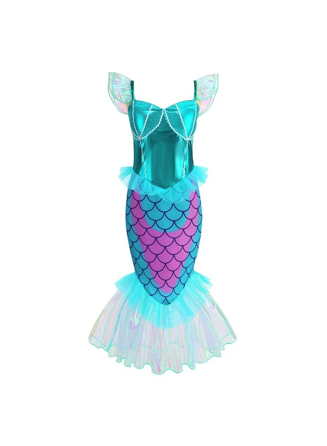 NIBEMINENT Halloween children's costumes: beauty, fishtail princess dress, mermaid princess - Image 1