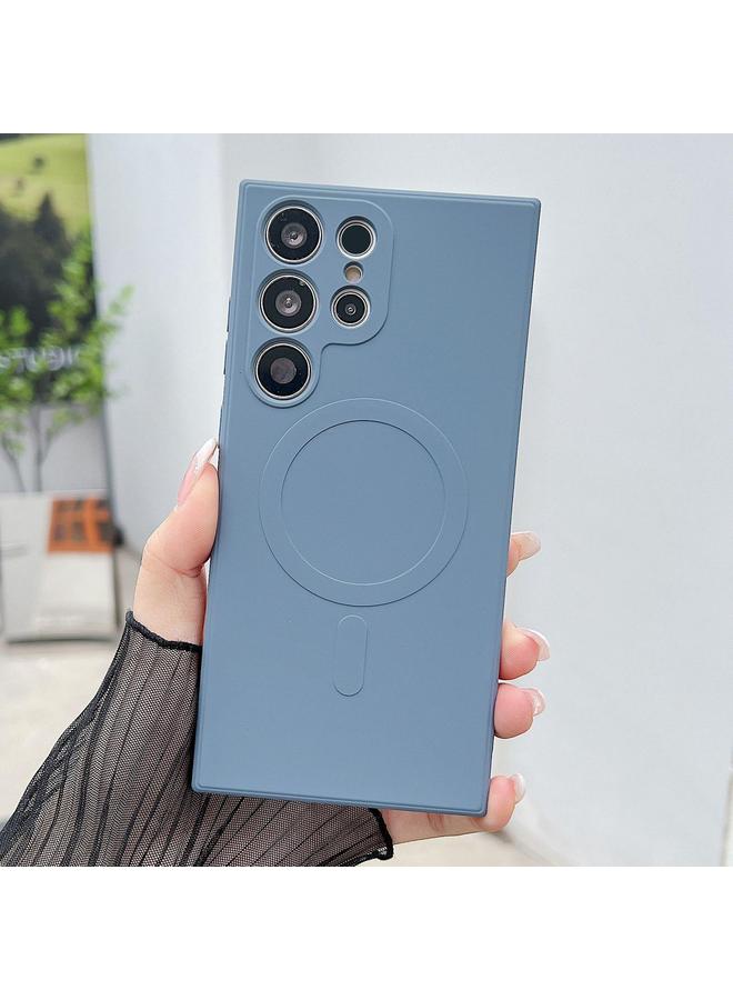 اس-توب جراب لهاتف Samsung Galaxy S25 Ultra 5G بلون سادة من السيليكون السائل المغناطيسي MagSafe - Image 1