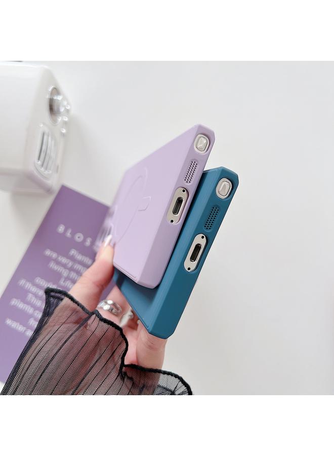 اس-توب جراب لهاتف Samsung Galaxy S25 Ultra 5G بلون سادة من السيليكون السائل المغناطيسي MagSafe - Image 5