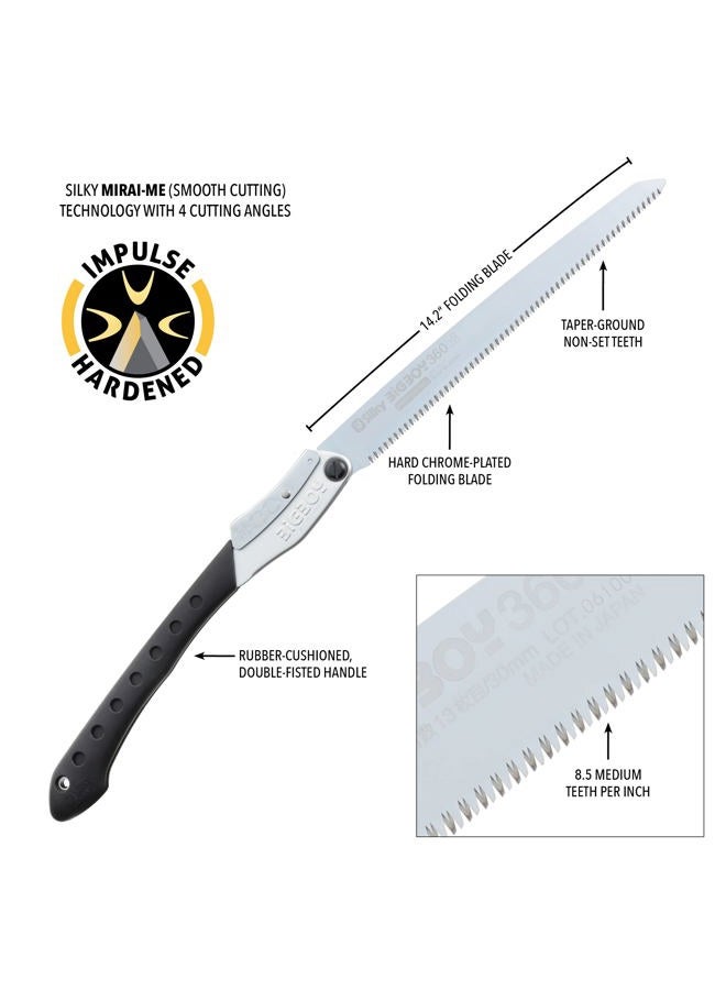 SILKY 350-36 Professional BIGBOY Folding Saw 360mm Medium Teeth,Black - Image 4