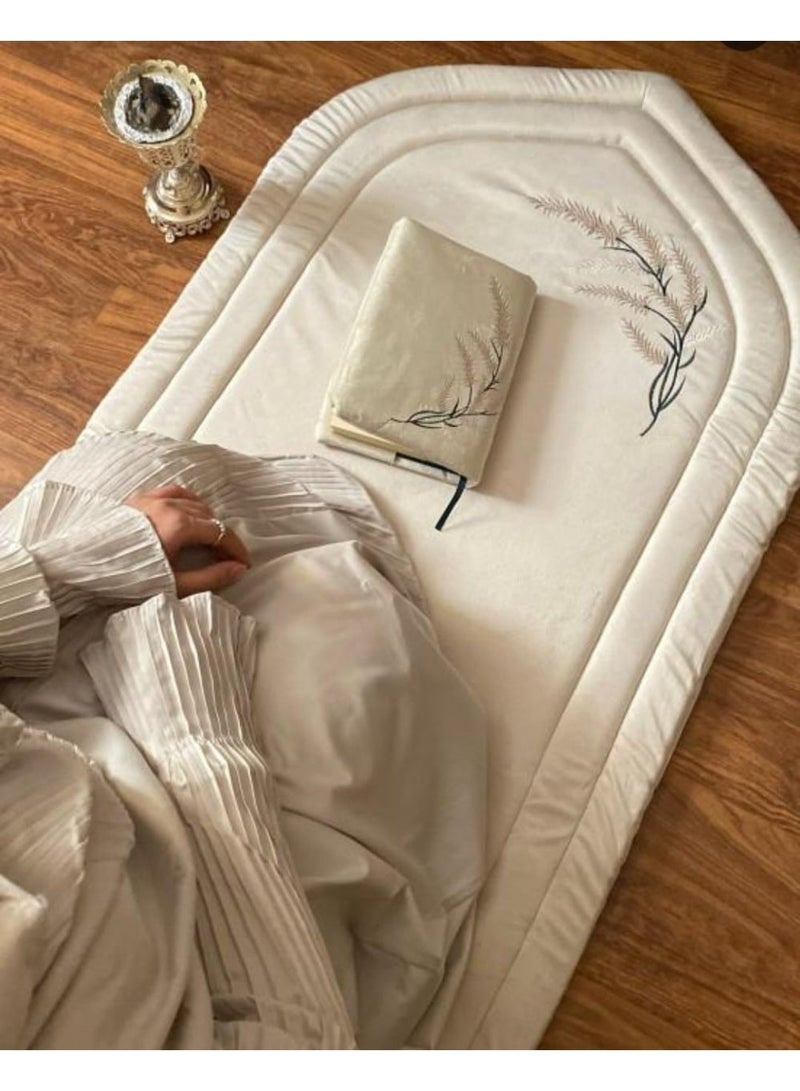 Women Prayer Mat Set with Matching Prayer Dress Soft Padded Islamic Prayer Rug Ramadan Gift Set Istanbul Design