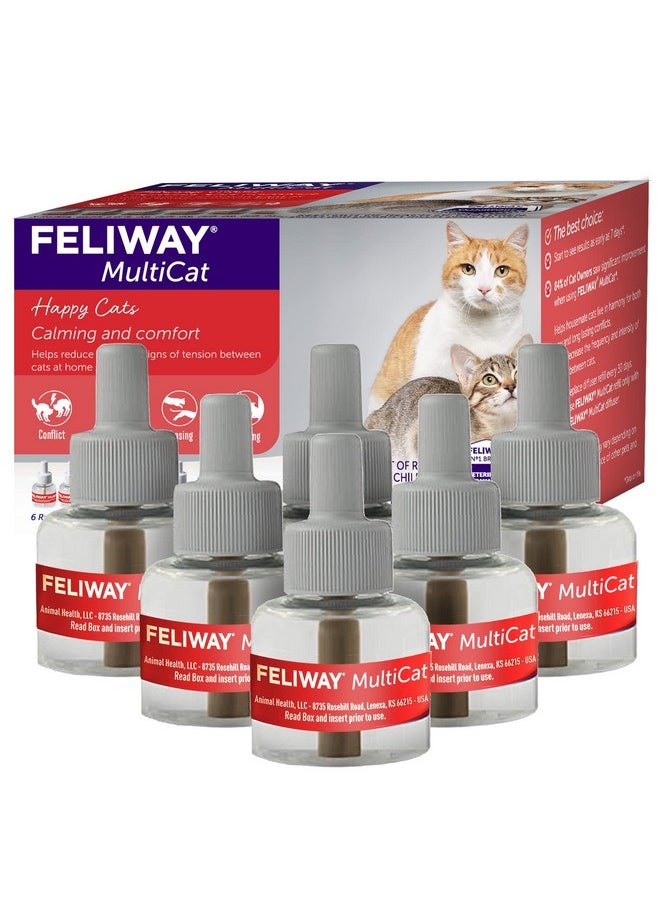 Feliway - FELIWAY MultiCat Calming Pheromone, 30 Day Refill - 6 Pack - Image 1