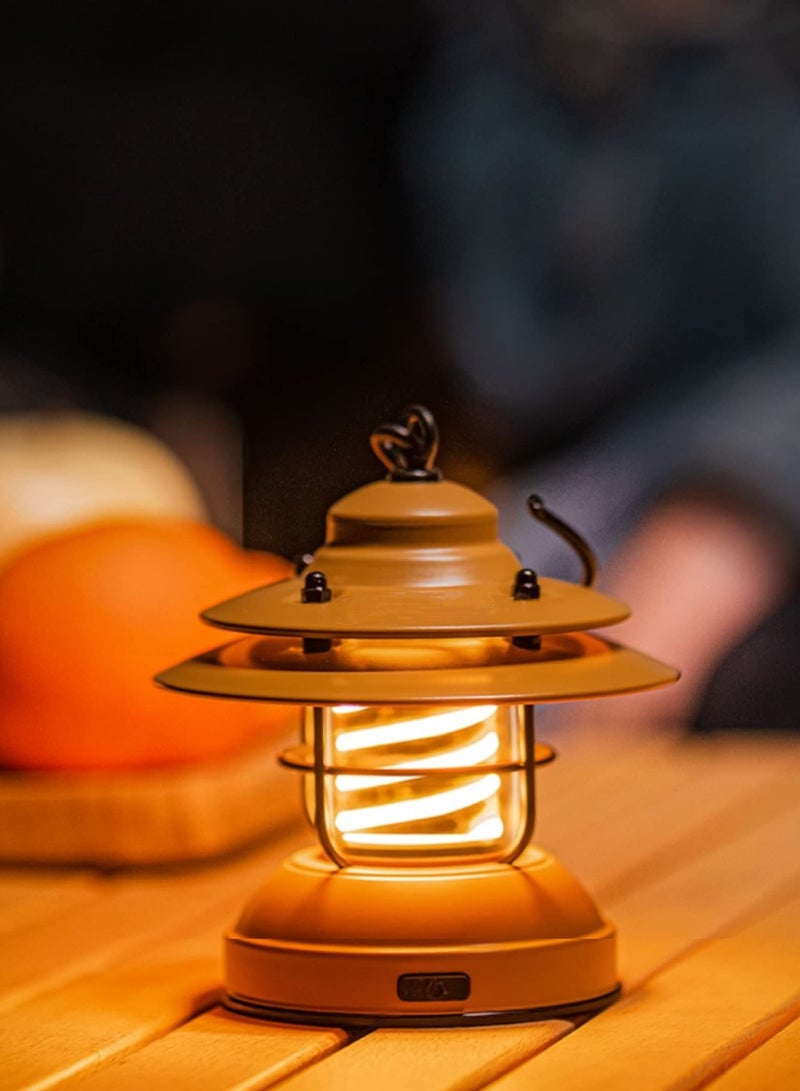 KASTWAVE Mini LED Camping Lantern,Rechargeable Retro Warm Camp Light,Battery Powered Metal Vintage Hanging Lamp ,Portable Waterpoor Outdoor Tent Bulb, Emergency Lighting for Power Failure,Outages - Image 5