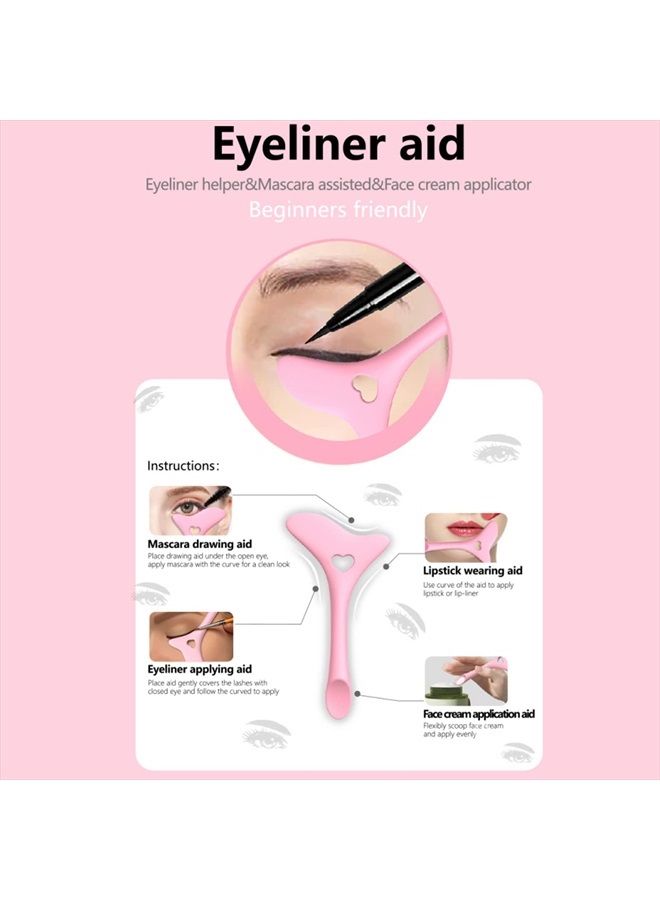 LLWEIMIXW Eyeliner Stencils Wing Tips, Silicone Eyeliner Aid, Marscara Drawing Aid, Lipstick Wearing Aid, Face Cream/Mask Applicator, Easy Makeup Tool, Resusable Silicone Eyeliner Tool, Eyeliner Applicator Tool - Image 2