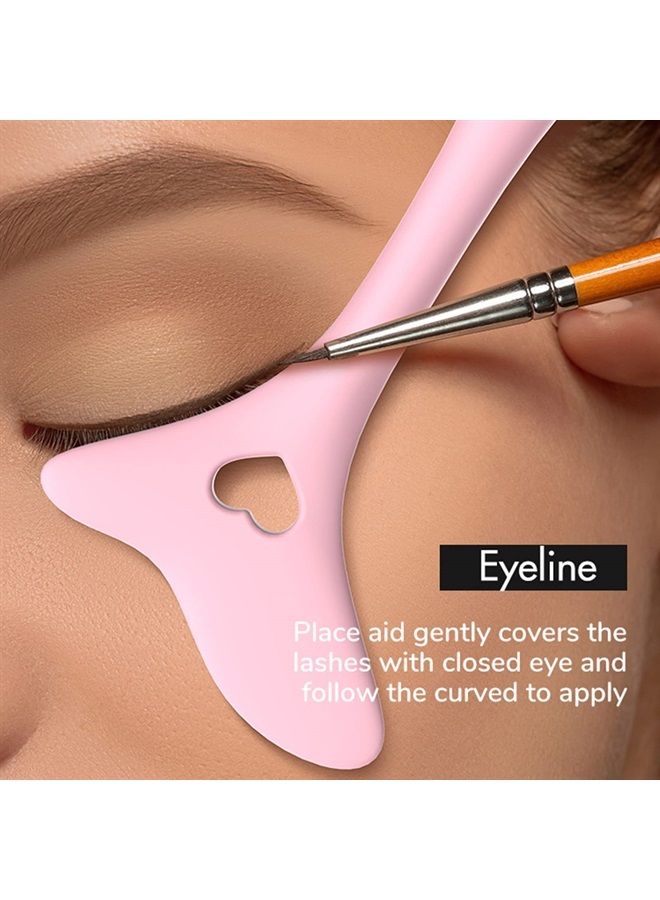 LLWEIMIXW Eyeliner Stencils Wing Tips, Silicone Eyeliner Aid, Marscara Drawing Aid, Lipstick Wearing Aid, Face Cream/Mask Applicator, Easy Makeup Tool, Resusable Silicone Eyeliner Tool, Eyeliner Applicator Tool - Image 3