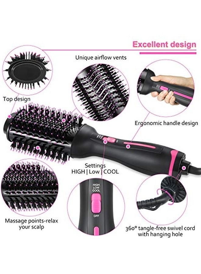 NIBEMINENT 3-In-1 Hot Air Brush Black/Pink - Image 3