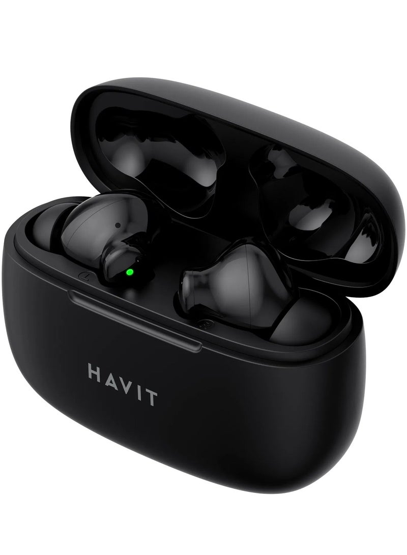 havit True Wireless Bluetooth V5.3 Earbuds, HiFi Stereo with Deep Bass, Smart Touch Control, 10mm Driver, Dual Microphones with ENC for Clear Calls, 20 Hours Playback, In-Ear Earphones, Compatible with iOS and Android Devices, Wireless Earphones for Music & Calls (Black) - Image 3