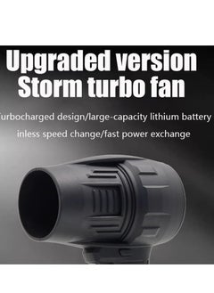 JAJEEK Portable Cordless Turbo Air Blower – Battery Operated with Extra Battery, Powerful Mini Blower for Cleaning and Drying (Black)  - Image 3