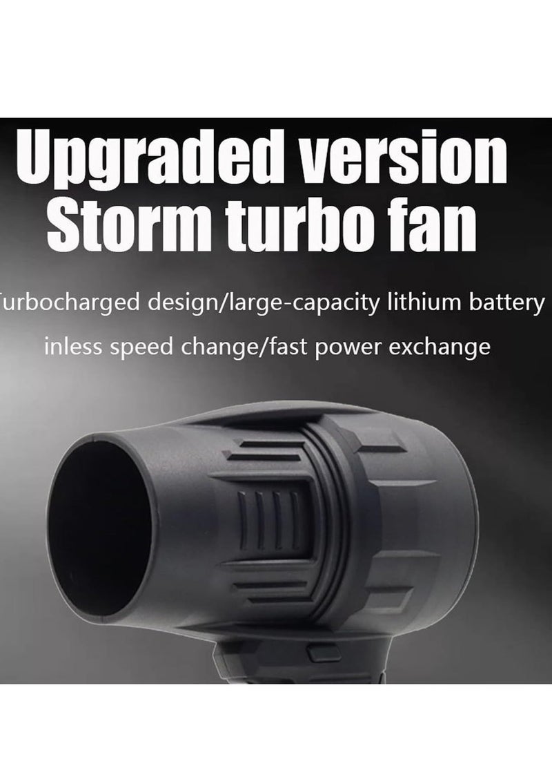 JAJEEK Portable Cordless Turbo Air Blower – Battery Operated with Extra Battery, Powerful Mini Blower for Cleaning and Drying (Black) - Image 3
