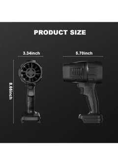 JAJEEK Portable Cordless Turbo Air Blower – Battery Operated with Extra Battery, Powerful Mini Blower for Cleaning and Drying (Black)  - Image 4