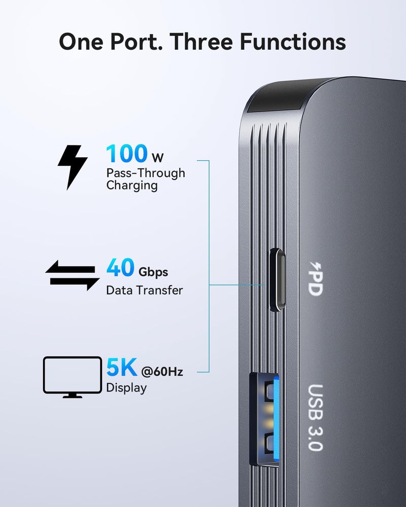 Vilcome USB C Adapter for MacBook Pro/Air M1 M2 M3 2023 2022 2021 2020 2019, 7-in-2 USB-C Hub MacBook Pro Accessories with Thunderbolt 3 PD Port, 4K@60Hz HDMI, 3 USB 3.0 Ports, TF/SD Card Reader - Image 3
