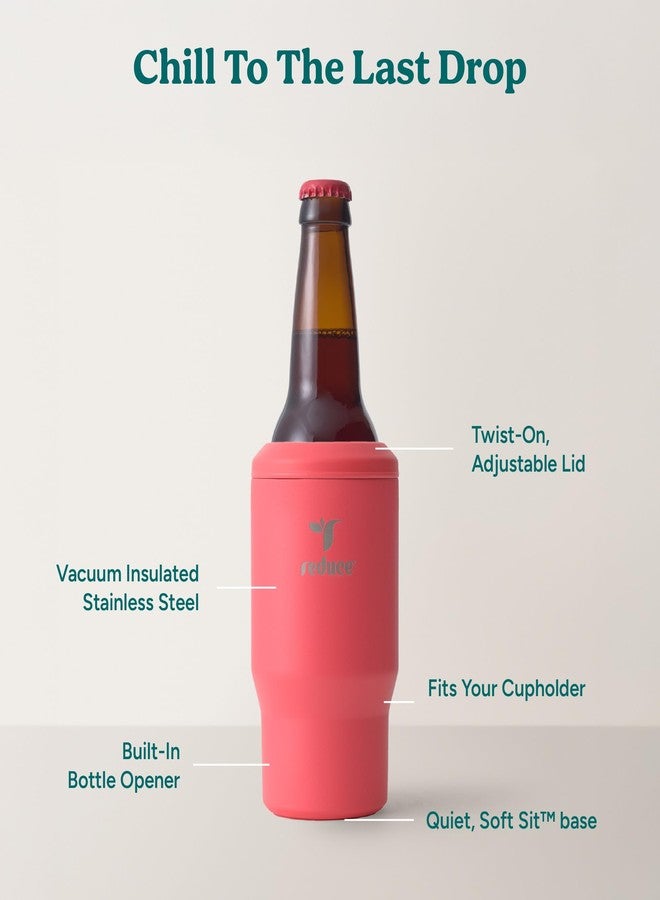 Reduce 4-in-1 Drink Cooler - Versatile Can & Bottle Holder with Vacuum Insulation - Keeps Drinks Cold Up to 4 Hours - Includes Bottle Opener - Fits Cupholders & Dishwasher Safe - 14oz - Daiquiri - Image 3