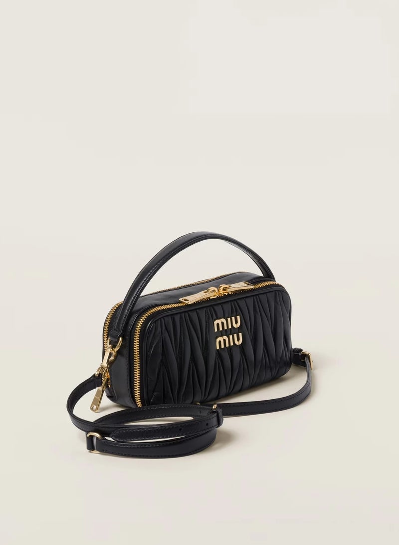 MIU matelassè nappa leather shoulder bag