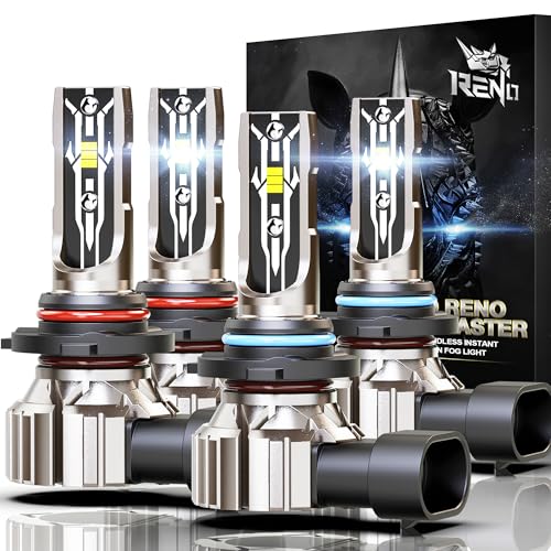 RENO 9005 9006 Bulb Combo, 9005 9006 Fog Lights Bulb, 9005 9006 Light Bulbs Fanless In Line Car Fog Bulb Plug and Play, Pack of 4 - Image 1