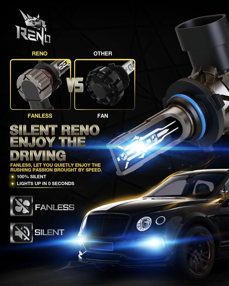 RENO 9005 9006 Bulb Combo, 9005 9006 Fog Lights Bulb, 9005 9006 Light Bulbs Fanless In Line Car Fog Bulb Plug and Play, Pack of 4 - Image 5