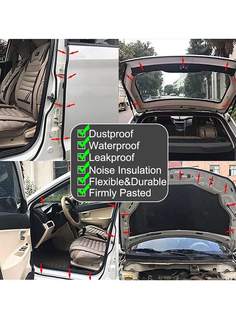 SYOSI Car Weather Stripping Door Rubber Seal Strip Double Layer 5 Holes Universal Self Adhesive Auto Soundproofing For Tailgate Weatherstrip Engine Cover Noise Insulation 10M  - Image 5