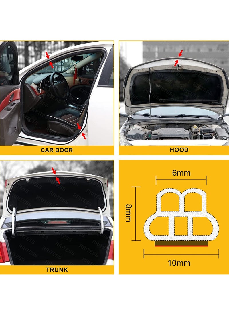 SYOSI Car Weather Stripping Door Rubber Seal Strip Double Layer 5 Holes Universal Self Adhesive Auto Soundproofing For Tailgate Weatherstrip Engine Cover Noise Insulation 10M  - Image 3