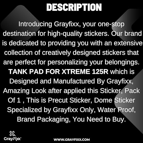 Grayfixx Full Custom Tank Pad for Xtreme 125R | Xtreme 125 Sticker, Pack of 1 - Image 3