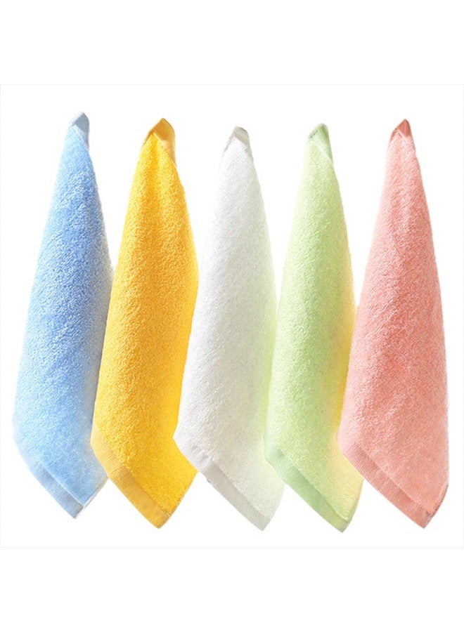 Tosnail 20 Pack 10" x 10" Ultra Soft Bamboo Fiber Baby Bath Washcloths and Towels - Assorted 5 Colors - Image 1