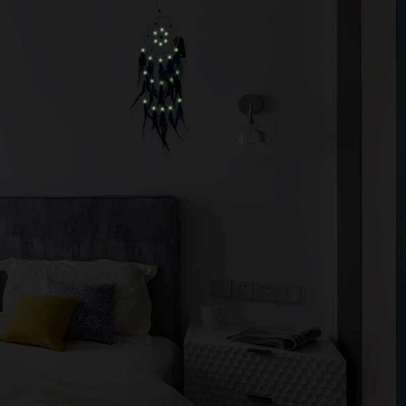 Awlee Blue Dream Catchers, Handmade Feather Native American Circular Net for Kids Bedroom, Dreamcatcher Wall Hanging Decoration Art Craft - Image 5
