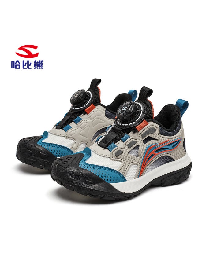 Habi Bear Double Net Rotating Buckle Sneaker Autumn New Boys Casual Shoes Large And Medium Children Running Shoes A Generation Of Hair