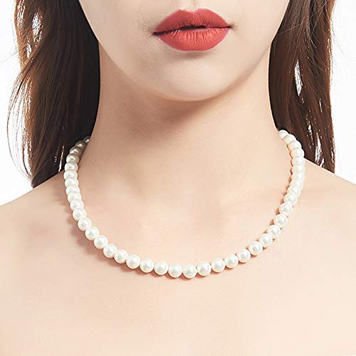BULINLIN Beaded Strand Pearl Choker Necklace - Fashion Jewelry Birthday Gifts For Women(21-8mm White) - Image 3