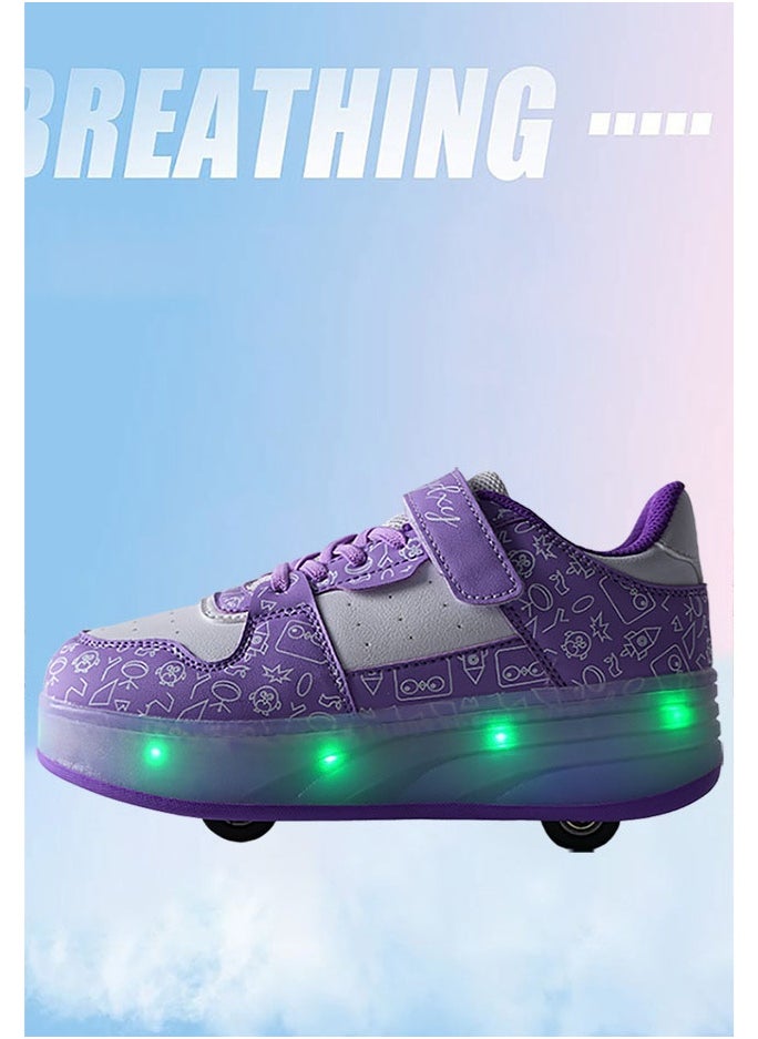 NIBEMINENT Kids Roller Skates Shoes 4 Wheels Roller Shoes Boys Girls Wheel Shoes Roller Sneakers Shoes for Beginner More Balanced  - Image 5