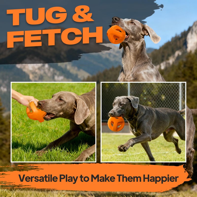 Fida Natural Rubber Dog Balls for Aggressive Chewers, Durable Dog Chew Toys for Large Dogs, Interactive Fetch & Tug of War Toys for Medium Large Breed Non-Toxic Dish Washable,4.5 * 4.5" - Image 4