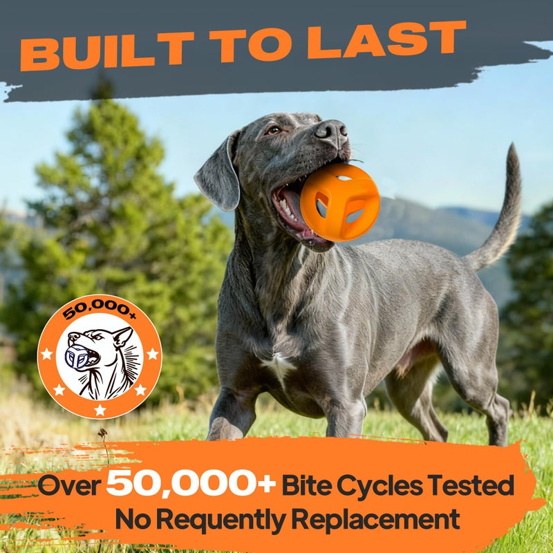 Fida Natural Rubber Dog Balls for Aggressive Chewers, Durable Dog Chew Toys for Large Dogs, Interactive Fetch & Tug of War Toys for Medium Large Breed Non-Toxic Dish Washable,4.5 * 4.5" - Image 3