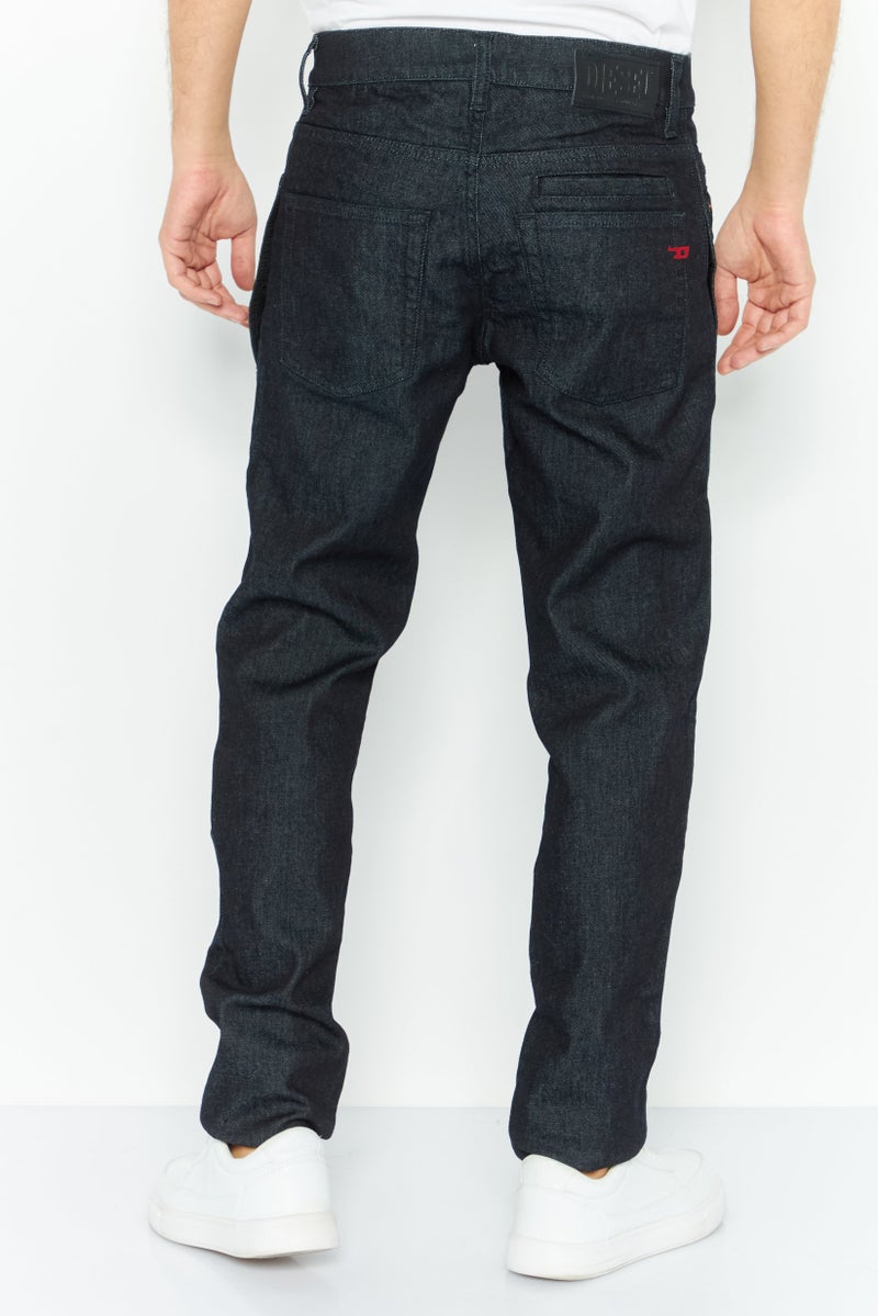 DIESEL جينز رجالي ضيق مزين قابل للتمدد، أزرق داكن - Image 3