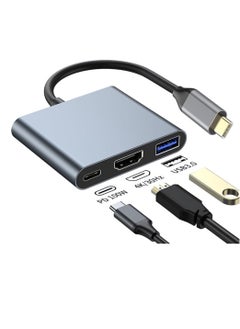 USB C to HDMI Adapter for iPhone Type C to 4K HDMI Adapter with 100W PD USB 3.0 Port Multiport Digital AV Converter for MacBook Pro air iPad Pro air iPhone 15 Tablets Switch and USB-C Devices