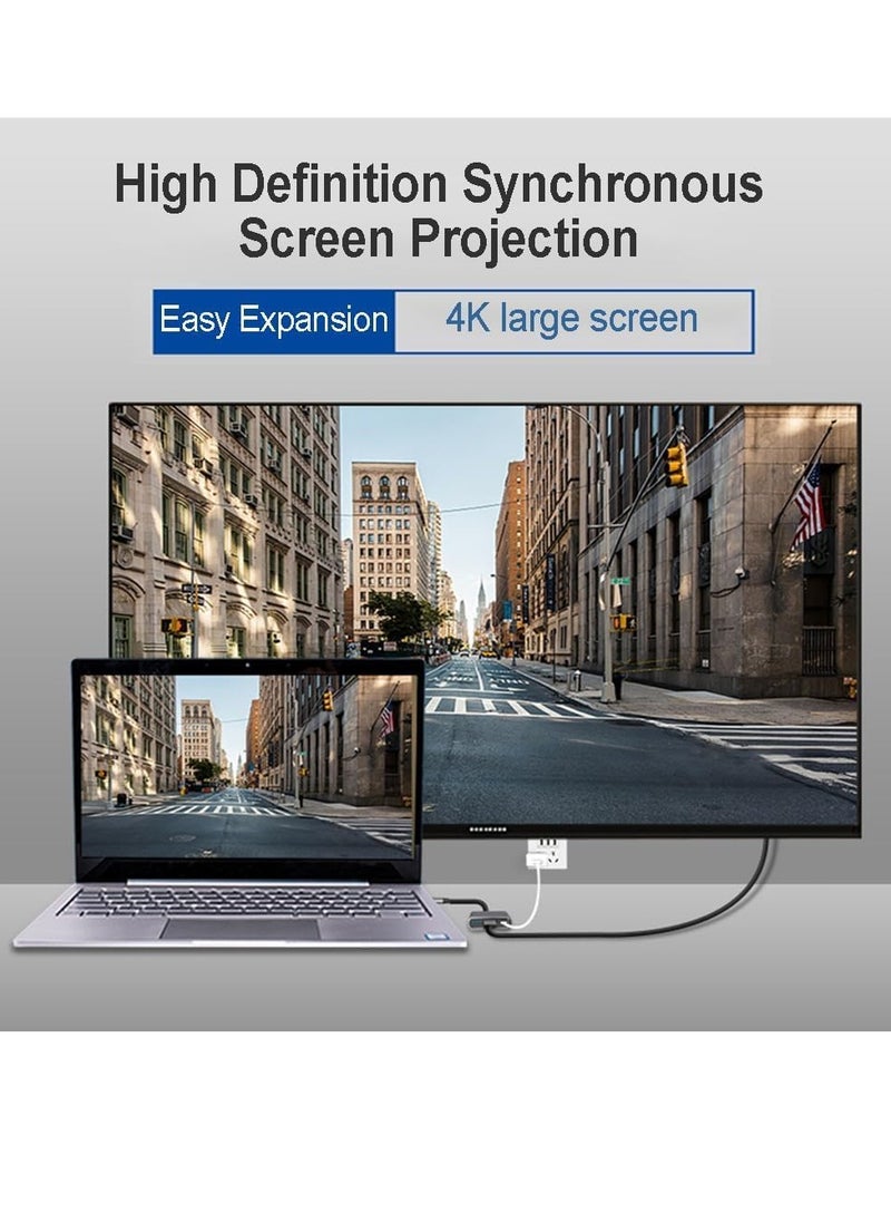 SYOSI - USB C to HDMI Adapter for iPhone Type C to 4K HDMI Adapter with 100W PD USB 3.0 Port Multiport Digital AV Converter for MacBook Pro air iPad Pro air iPhone 15 Tablets Switch and USB-C Devices - Image 1