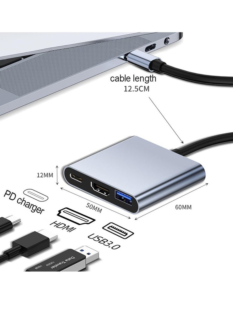SYOSI - USB C to HDMI Adapter for iPhone Type C to 4K HDMI Adapter with 100W PD USB 3.0 Port Multiport Digital AV Converter for MacBook Pro air iPad Pro air iPhone 15 Tablets Switch and USB-C Devices - Image 1